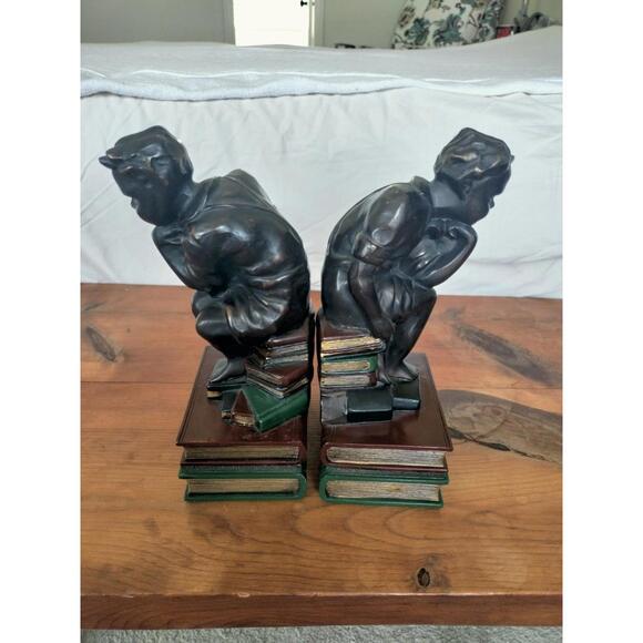 Other - Vintage High Quality “The Child Thinker” Bookends ~ Heavy ~ Charles Dickens
